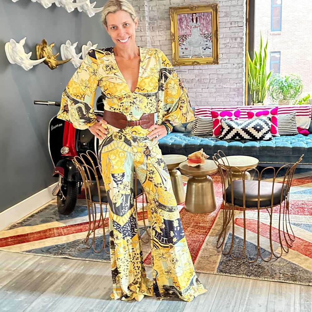 70s Free People Jumpsuit in Yellow. New with Tags.